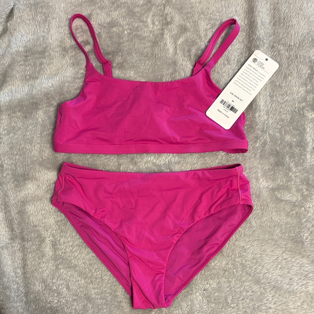 CRZ YOGA Kids Pink Two-Piece Swim Bikini